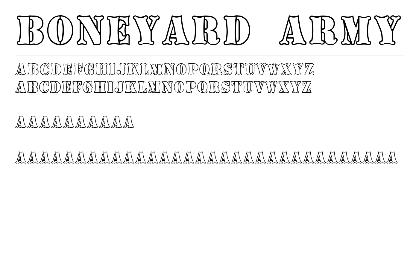 Boneyard Army Font preview