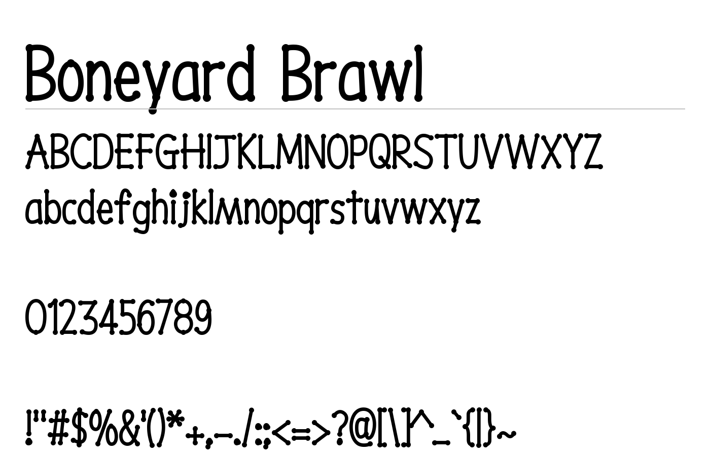 Boneyard Brawl Font preview