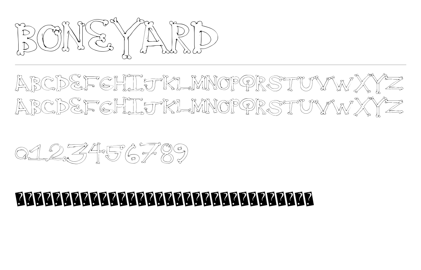 BoneYard Font preview