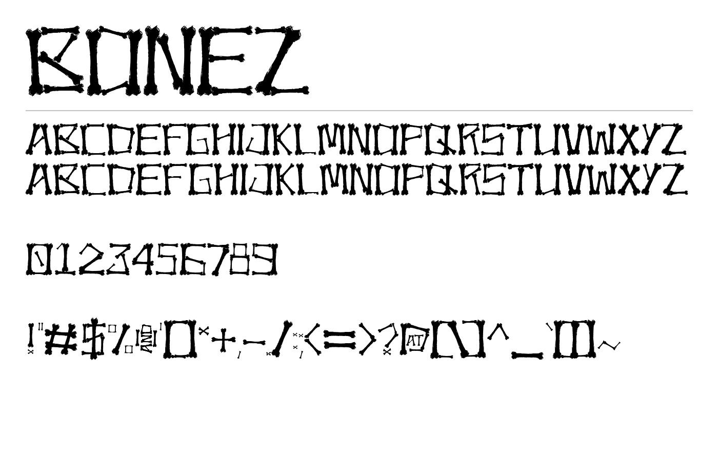 Bonez Font preview