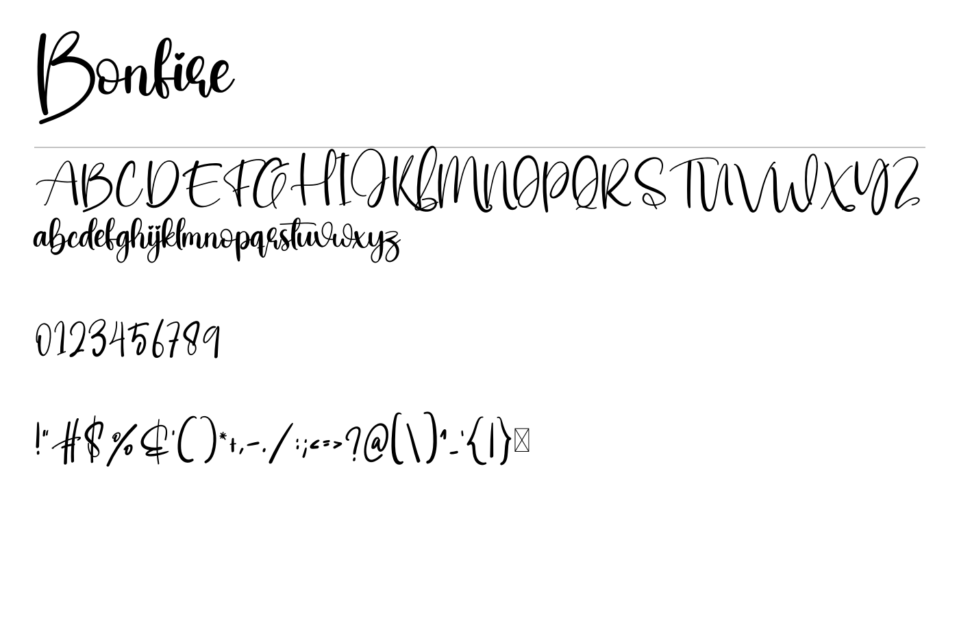 Bonfire Font preview