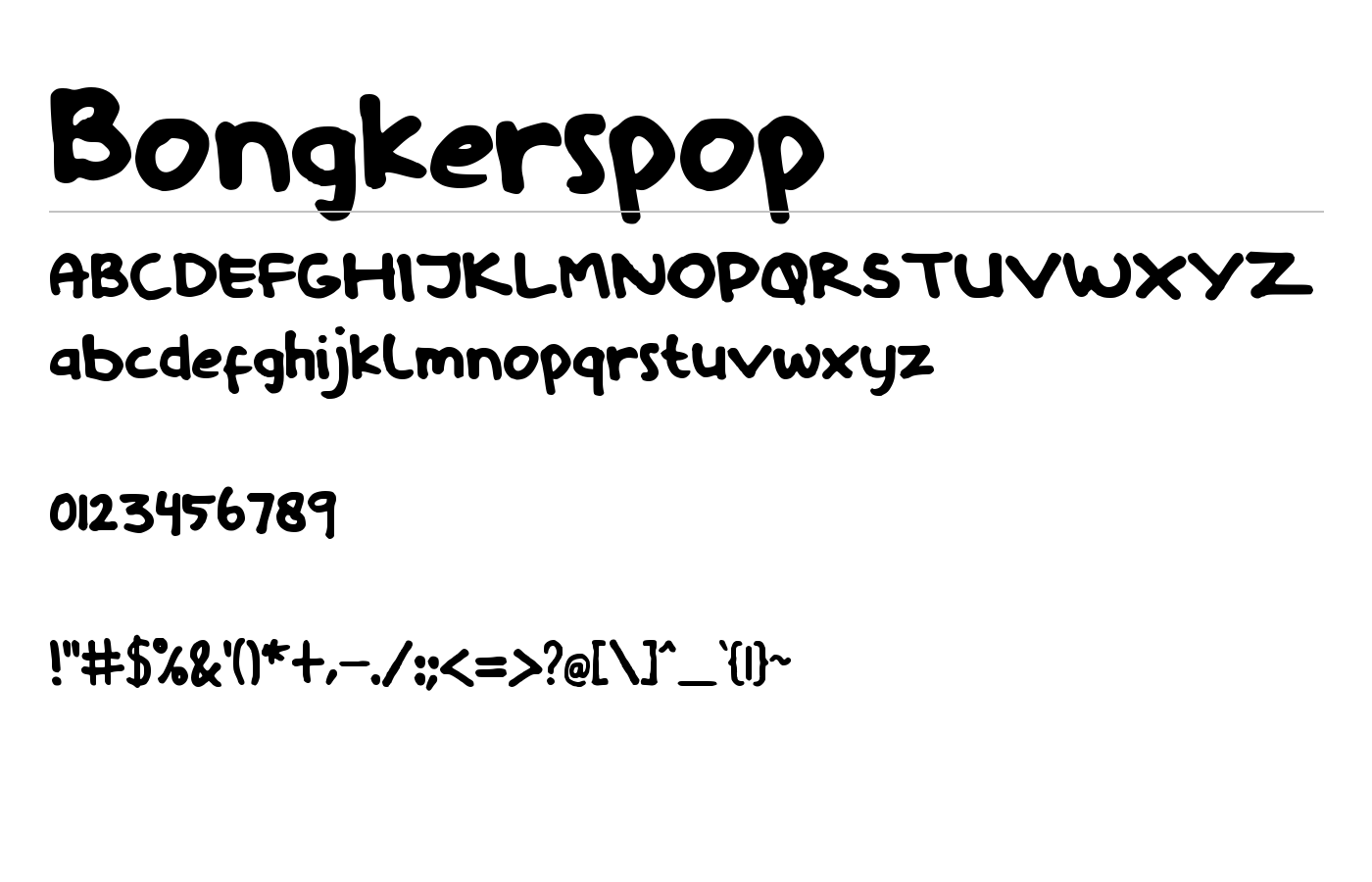 Bongkerspop Font preview