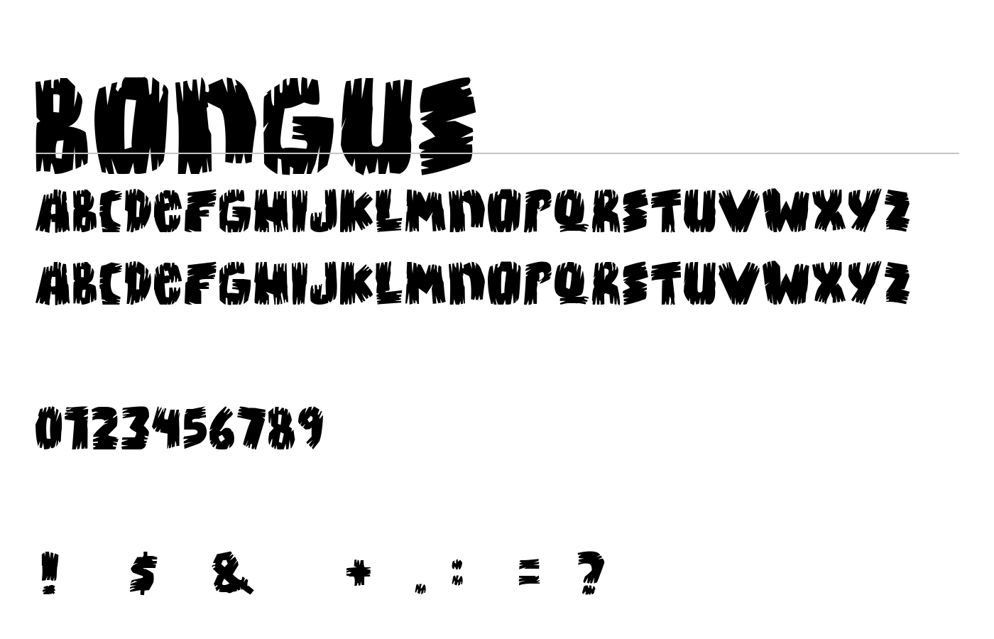Bongus Font preview