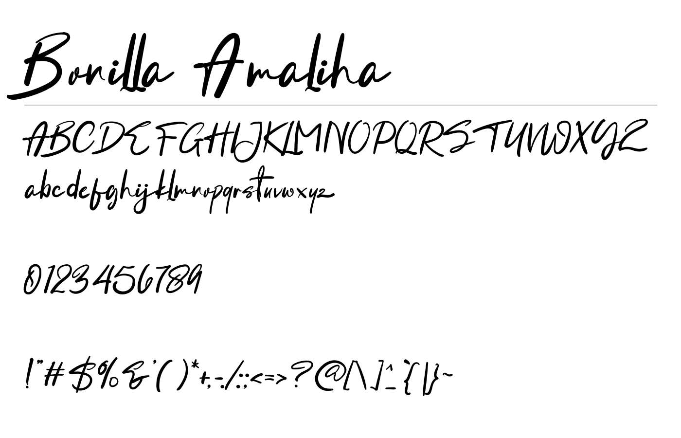 Bonilla Amaliha Font preview