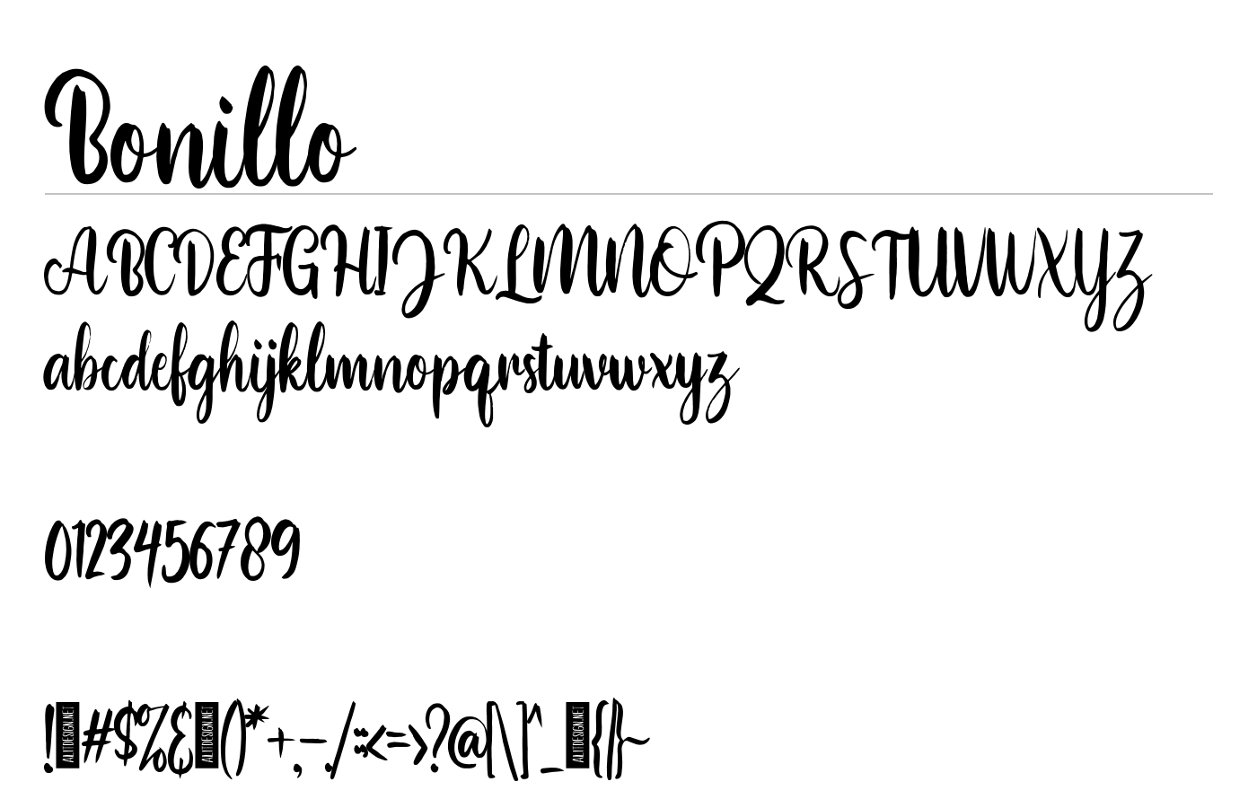 Bonillo Handlettering Script Font preview