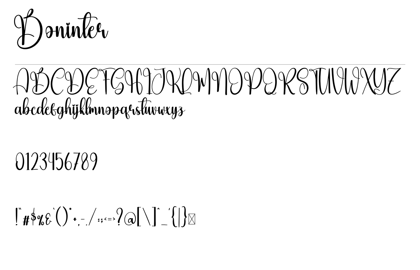 Boninter Font preview