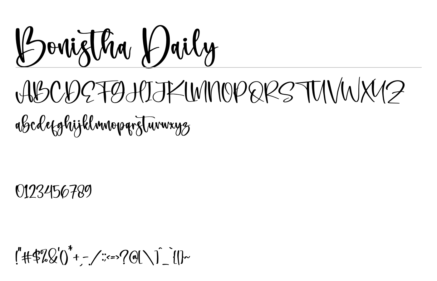 Bonistha Daily Font preview