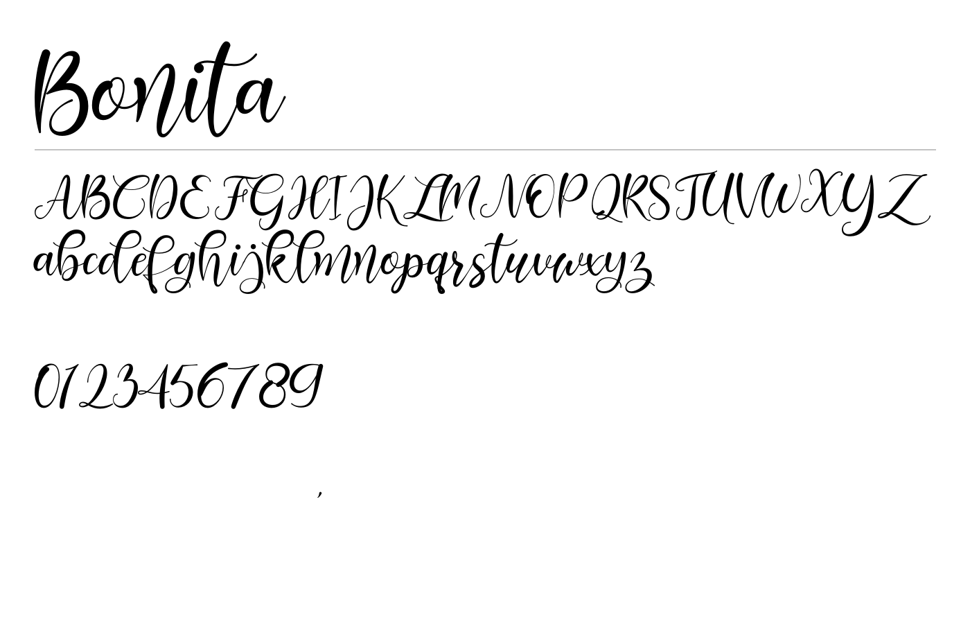 Bonita Font preview