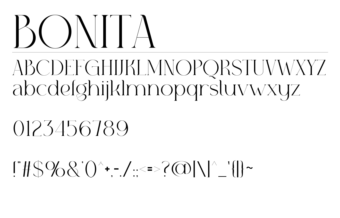 BONITA Font preview