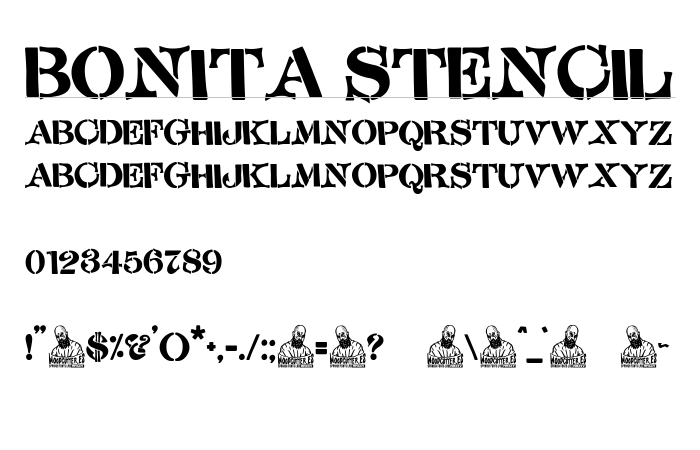 Bonita Stencil Font preview