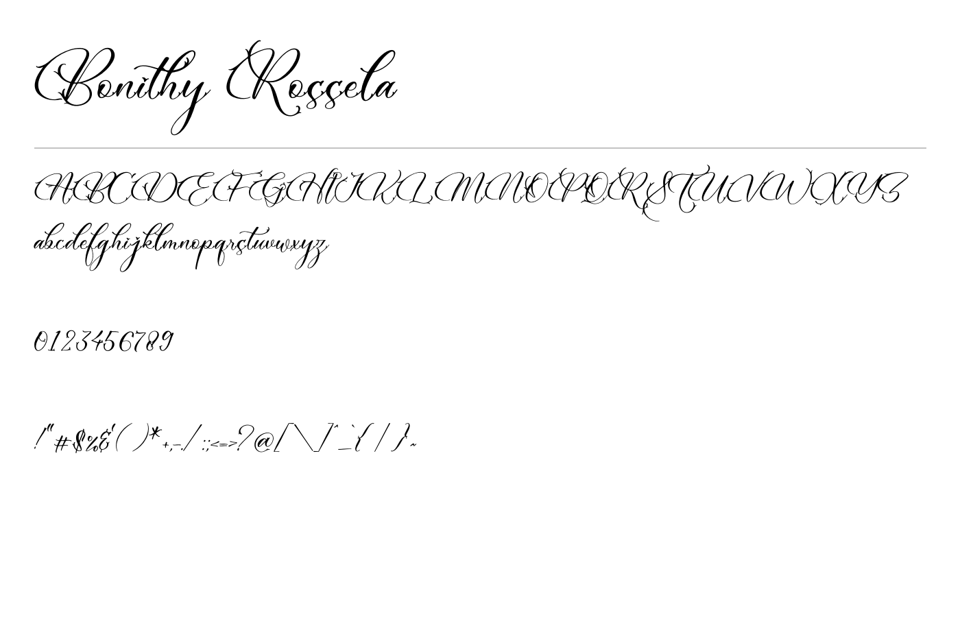Bonithy Rossela Font preview