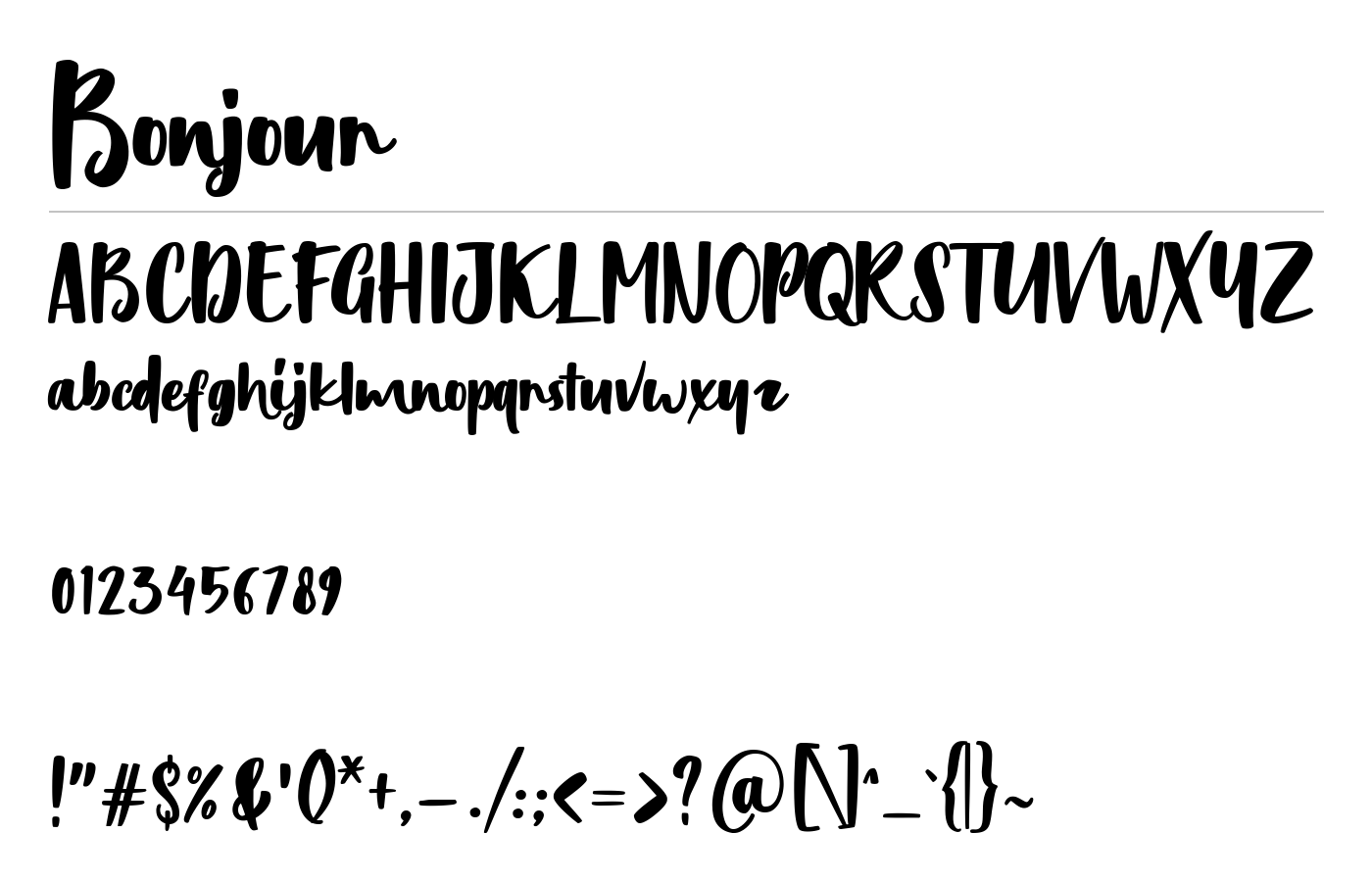 Bonjour Font preview