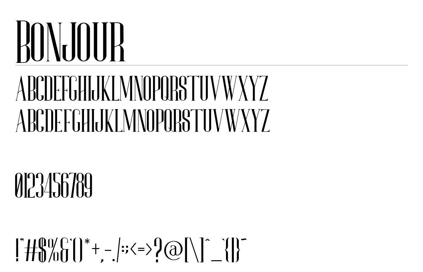 Bonjour Font preview