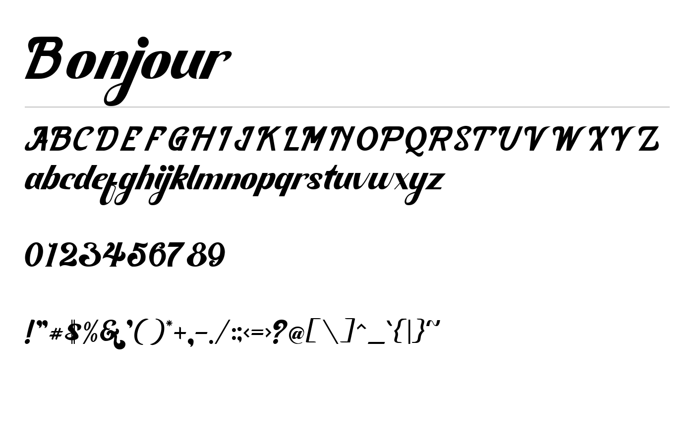 Bonjour Font preview