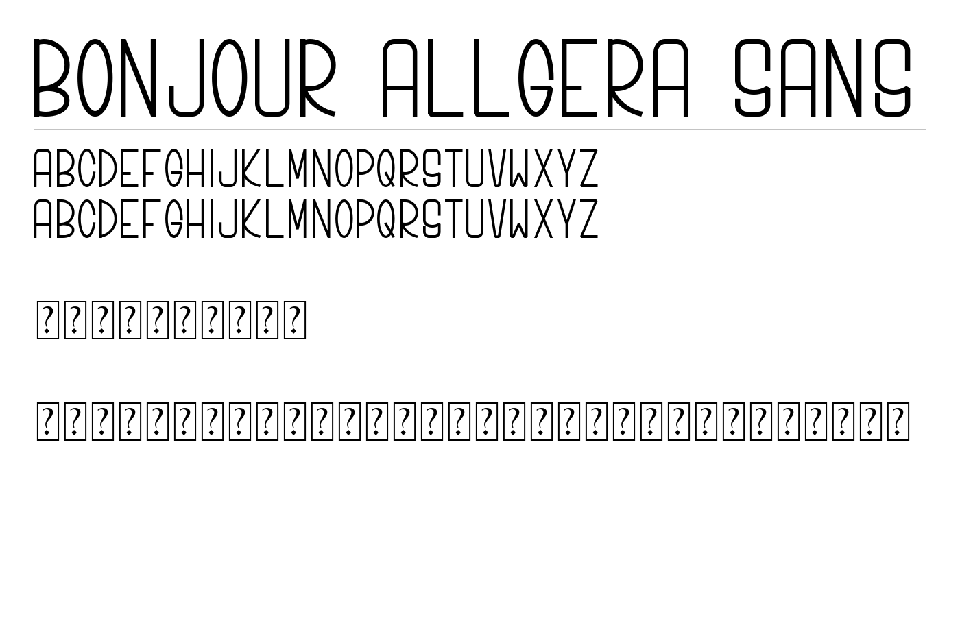 Bonjour Allgera Sans Font preview