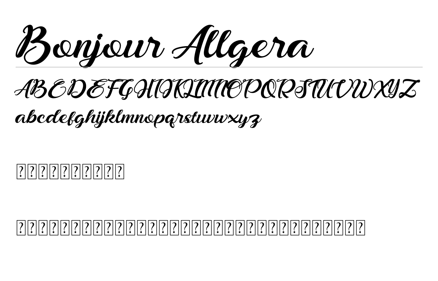 Bonjour Allgera Font preview