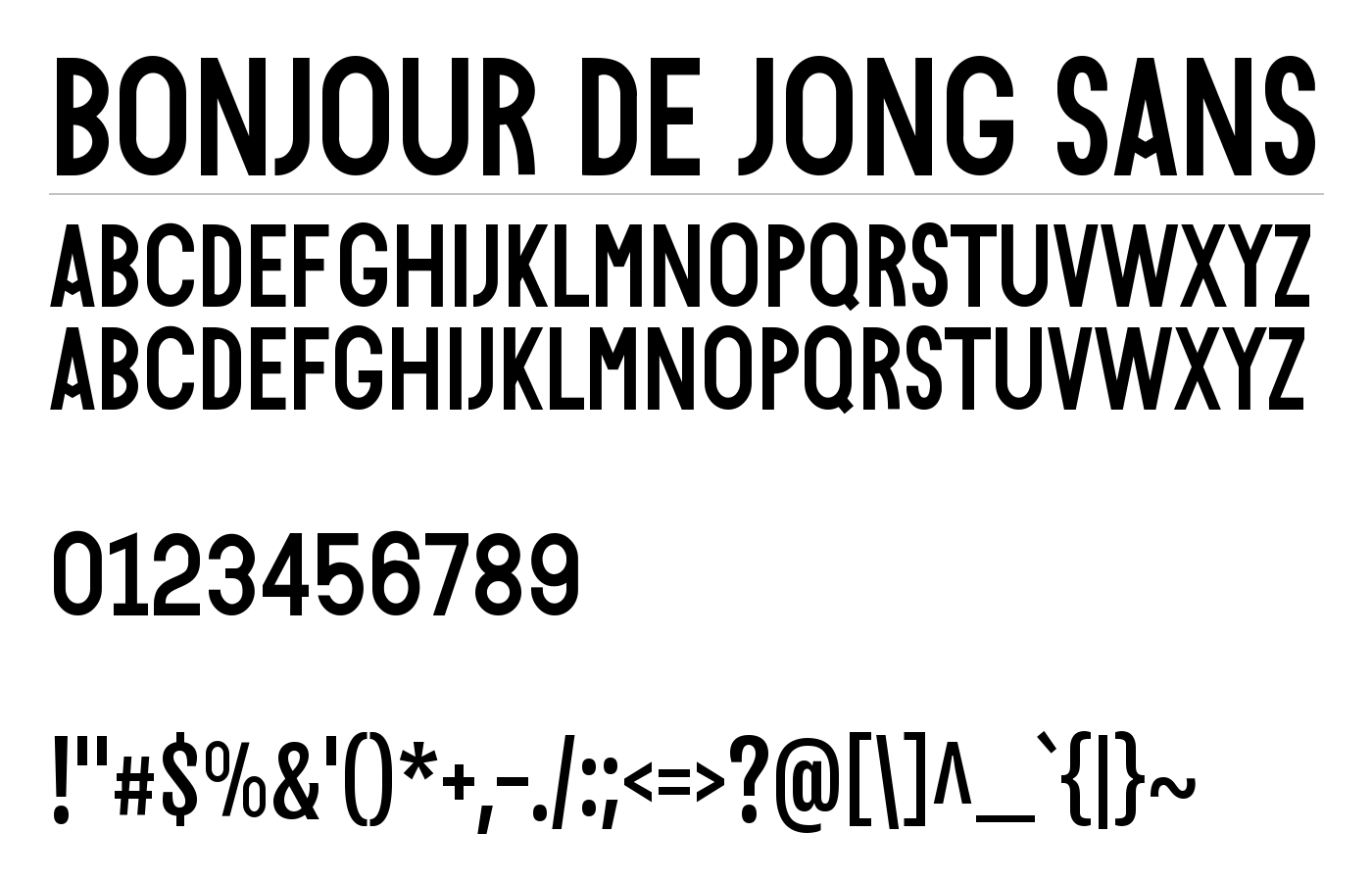 Bonjour De Jong Font preview