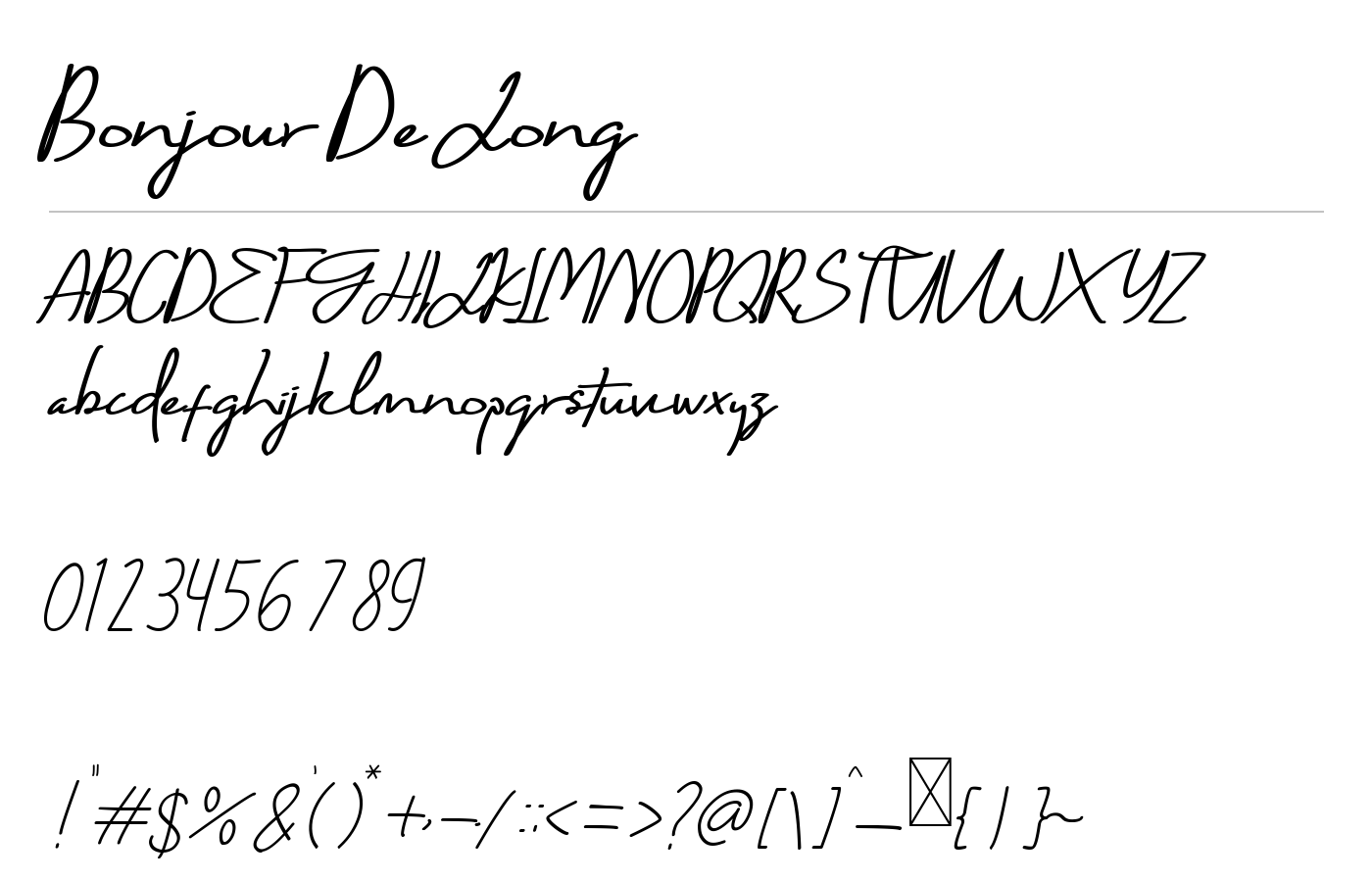 Bonjour De Jong Font preview