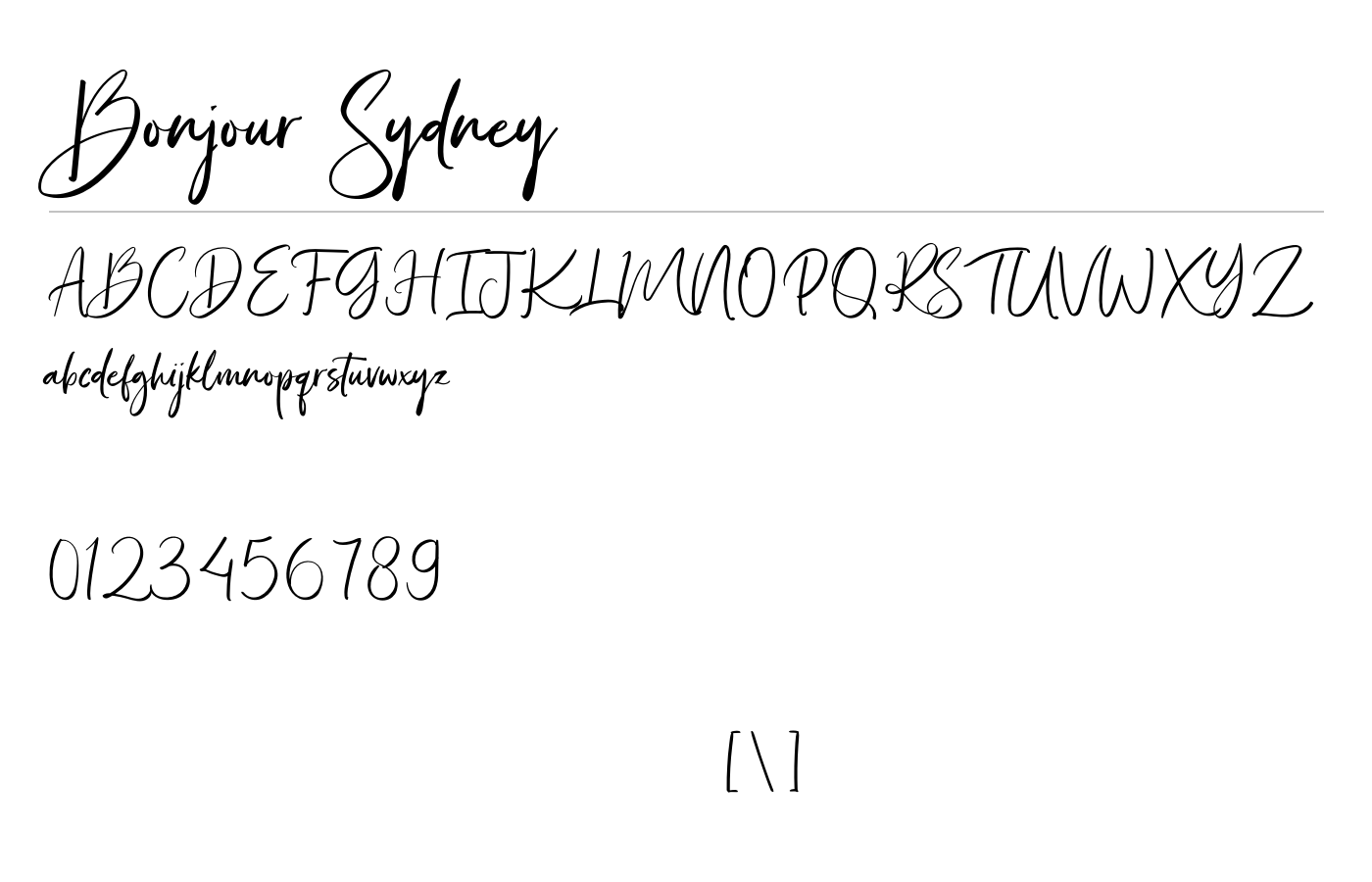 Bonjour Sydney Font preview
