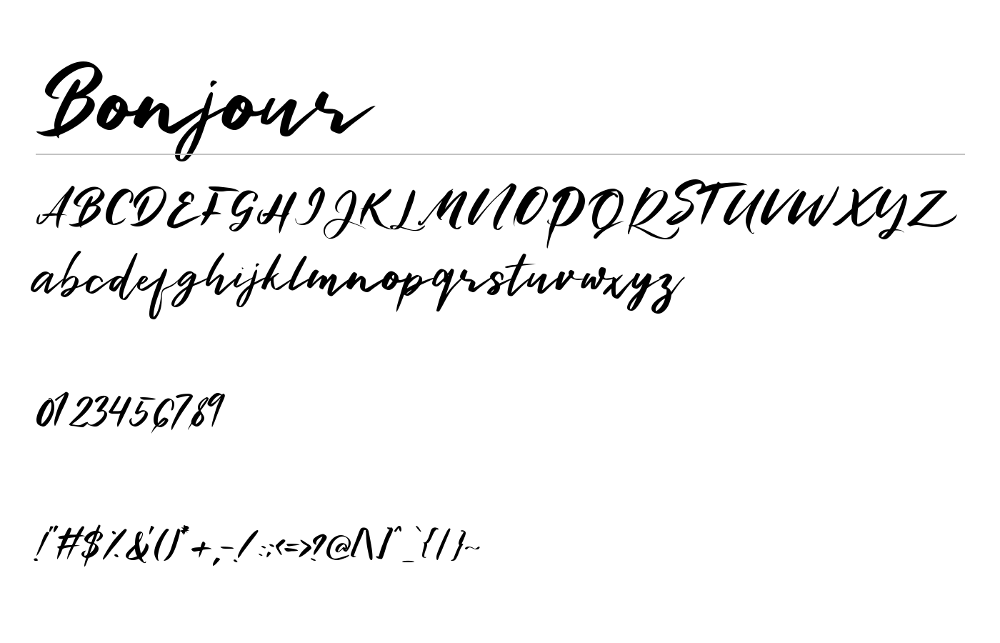 Bonjour Font preview