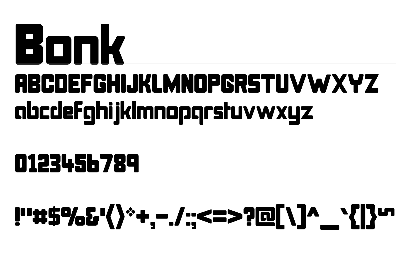 Bonk Font preview