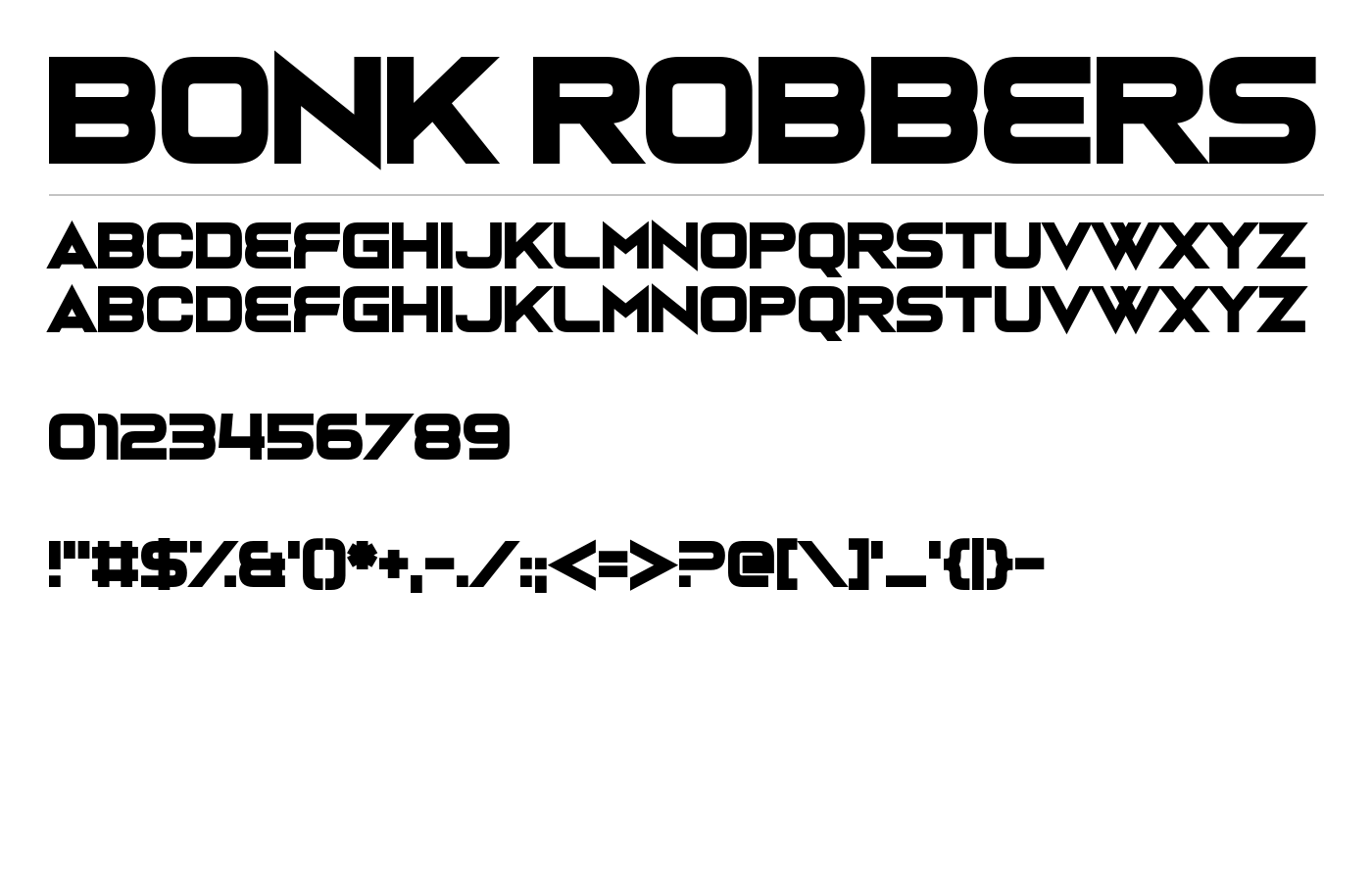 Bonk Robbers Font preview