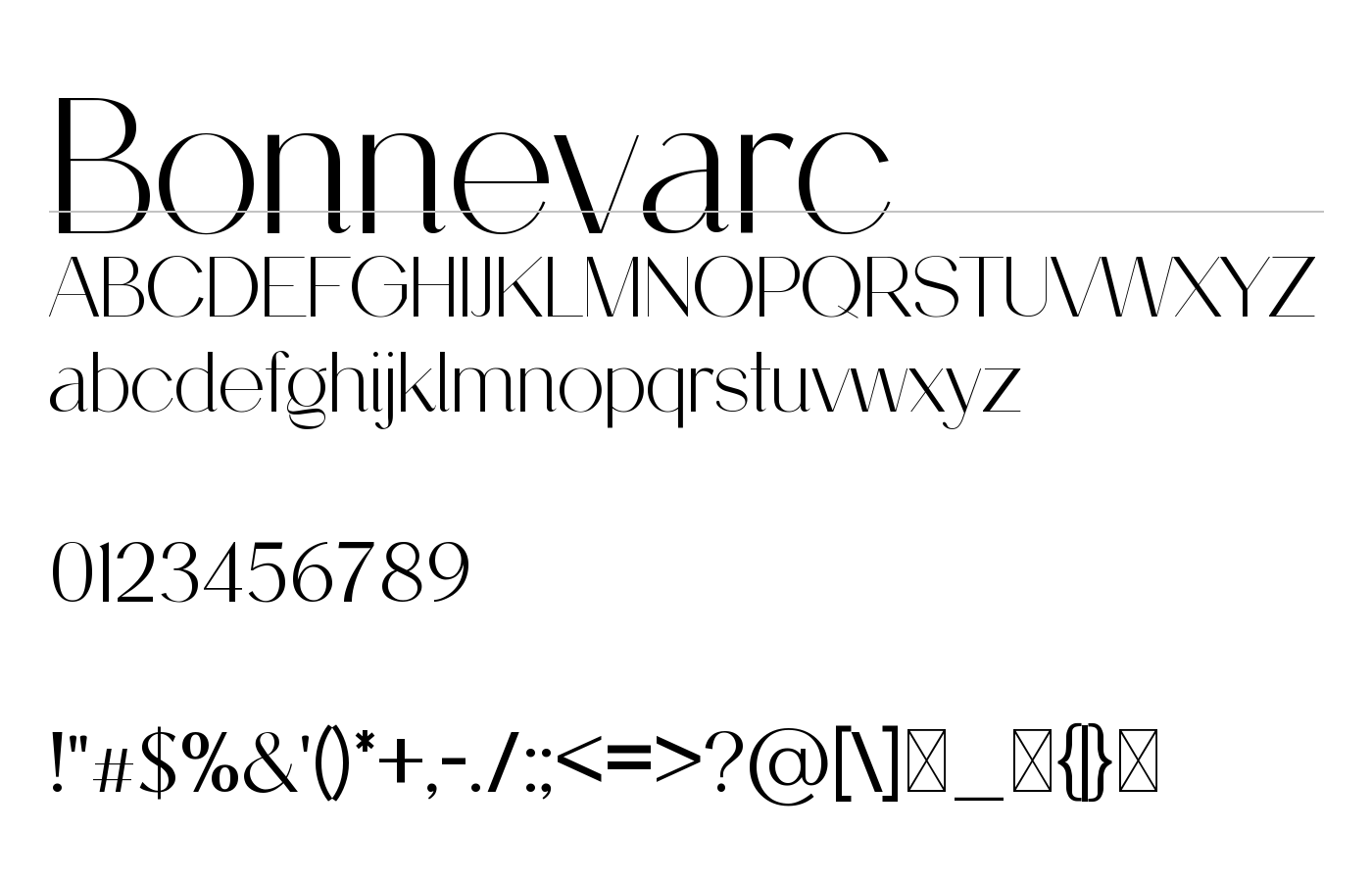 Bonnevarc Font preview