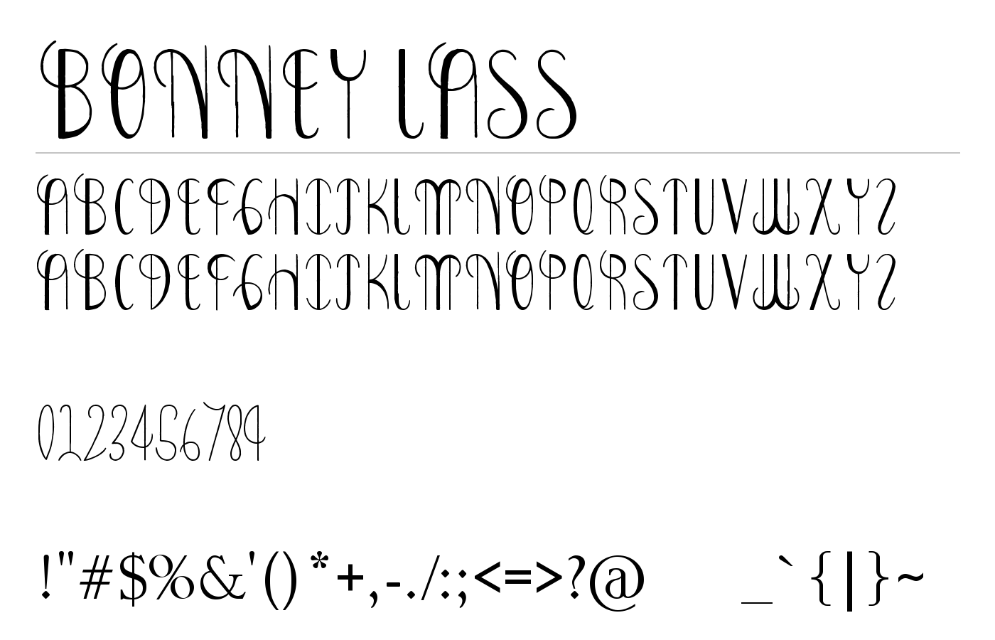 Bonney Lass Font preview