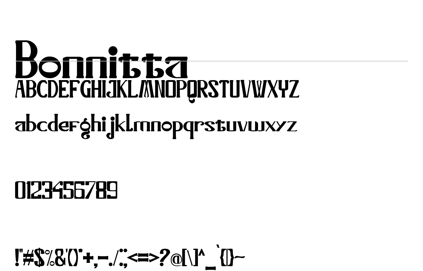 Bonnitta Font preview