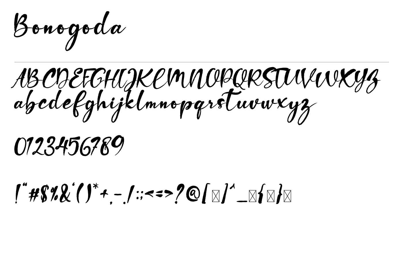 Bonogoda Font preview