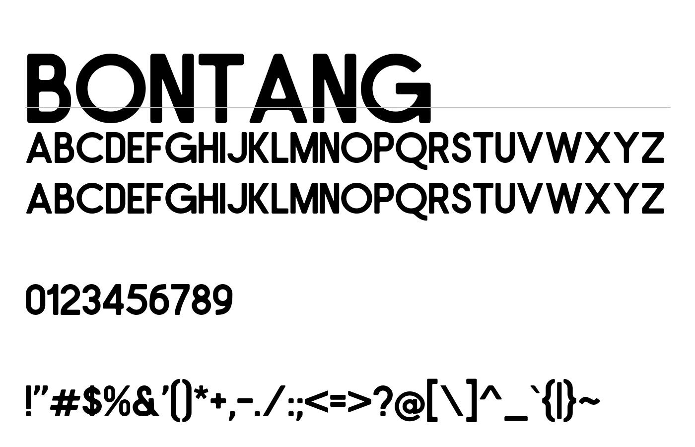 Bontang Font preview