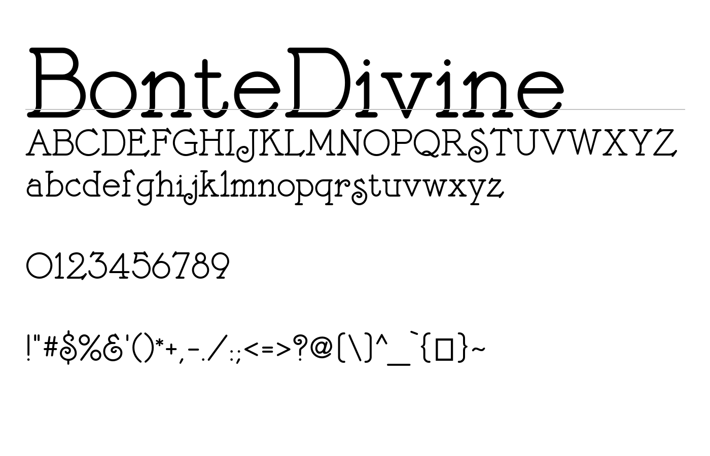 BonteDivine Font preview