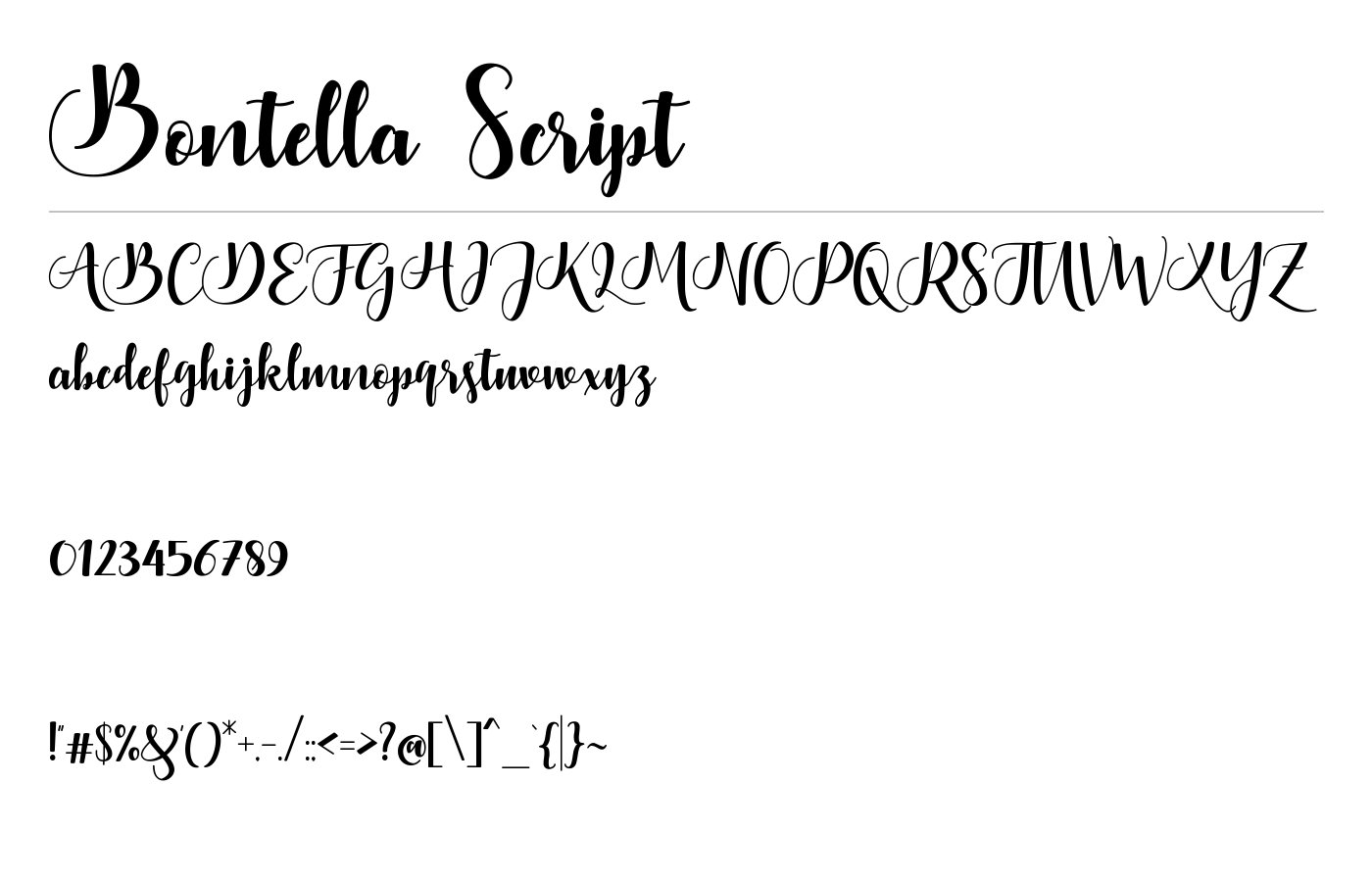 Bontella Font preview