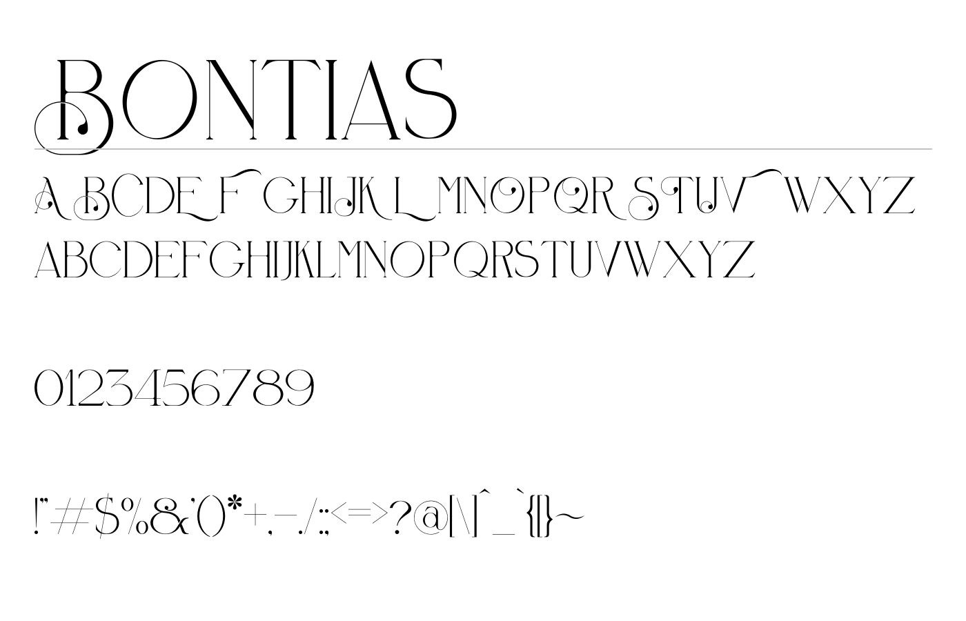 Bontias Font preview