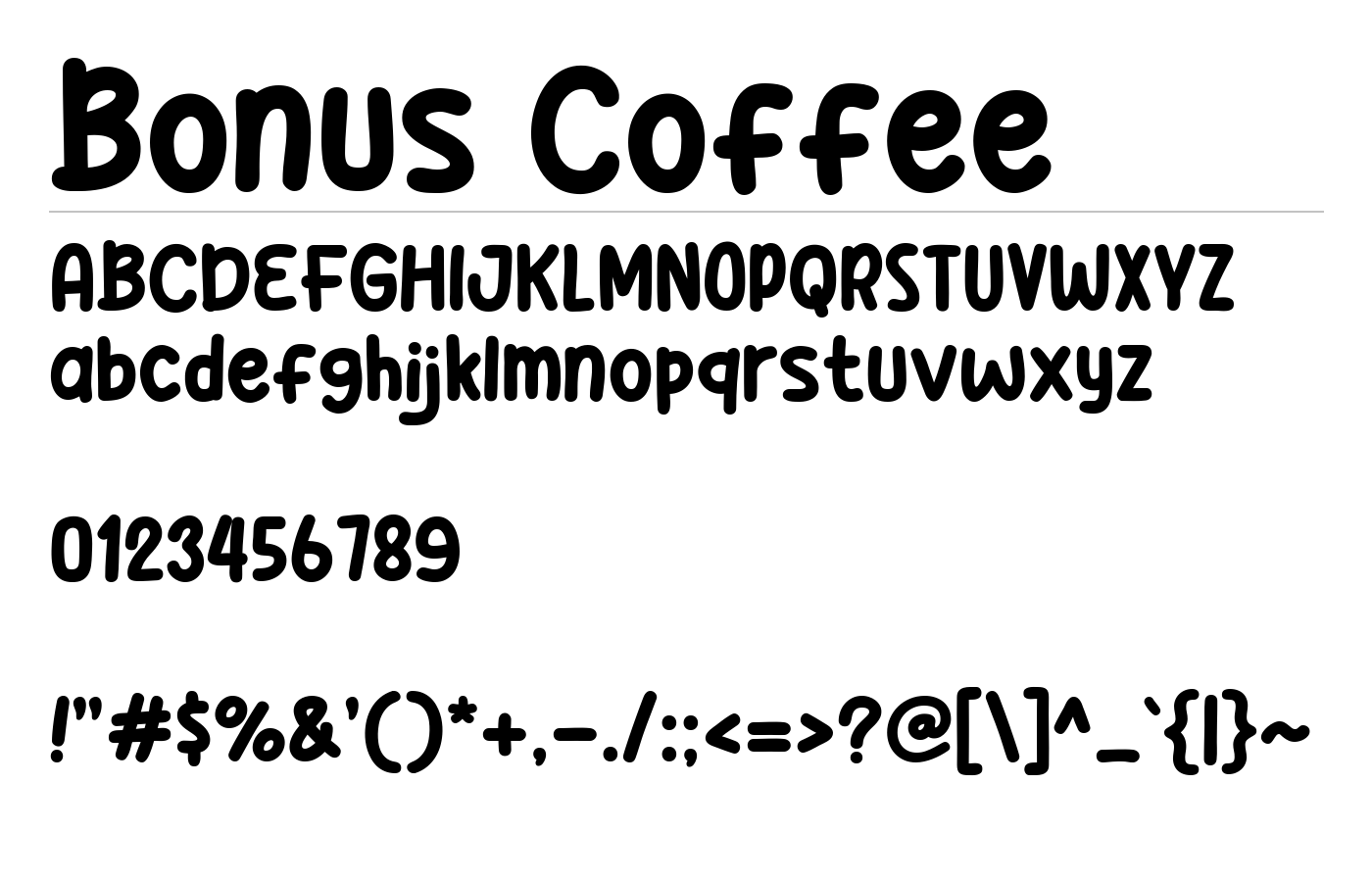 Bonus Coffee Font preview