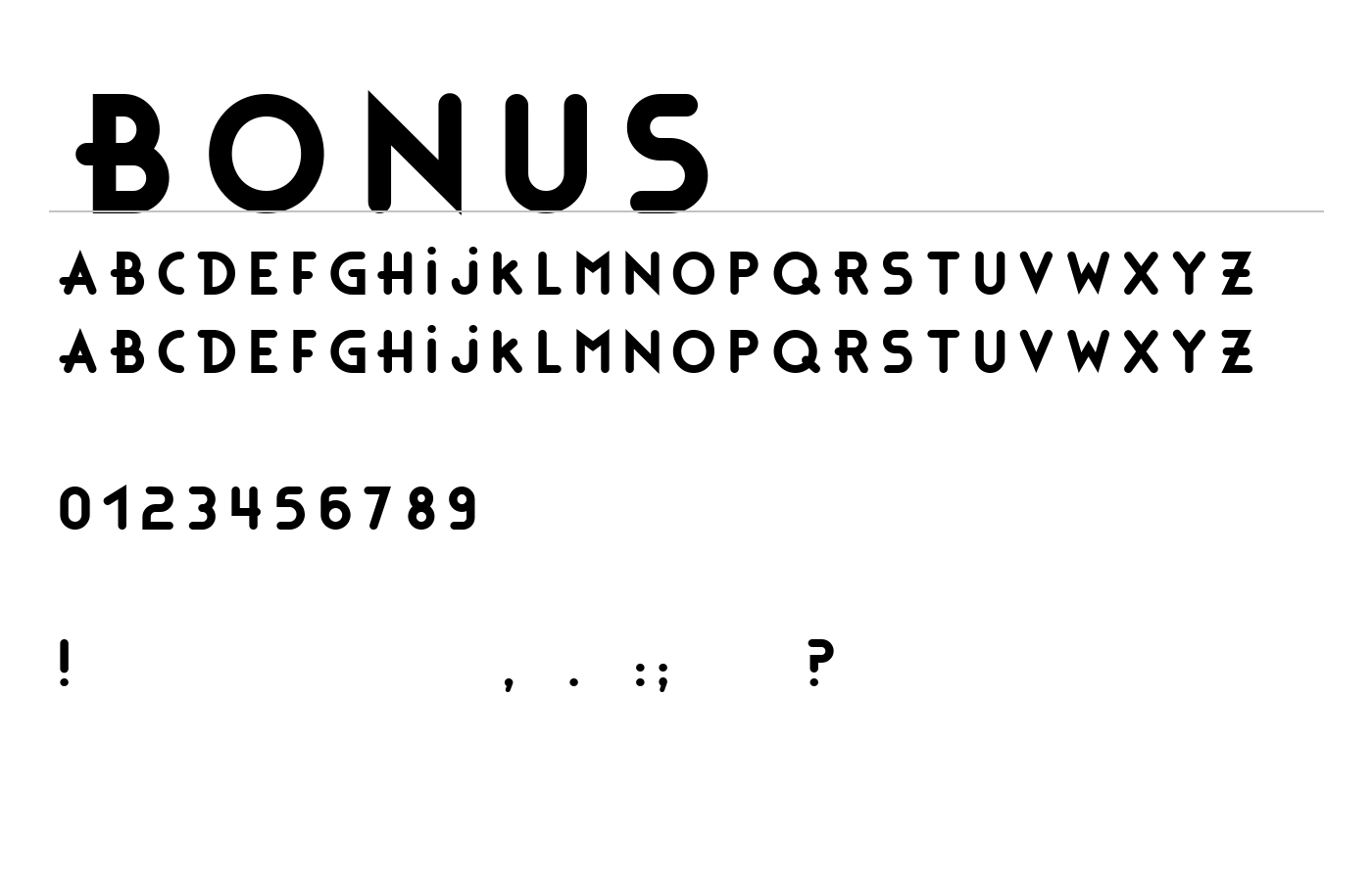 Bonus Font preview