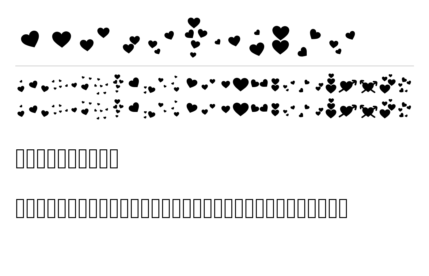 BonusHearts Font preview