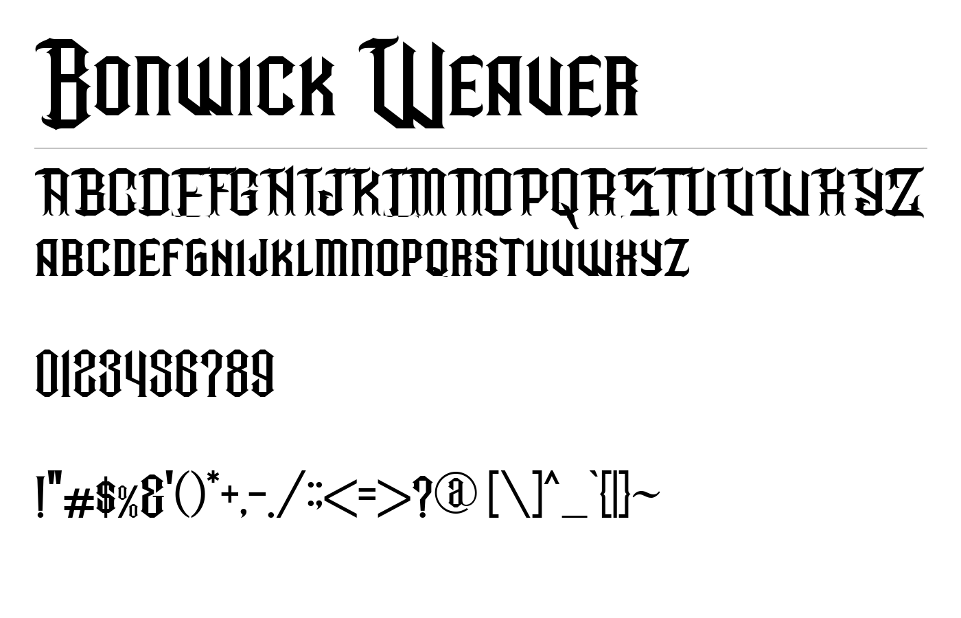 Bonwick Weaver Font preview