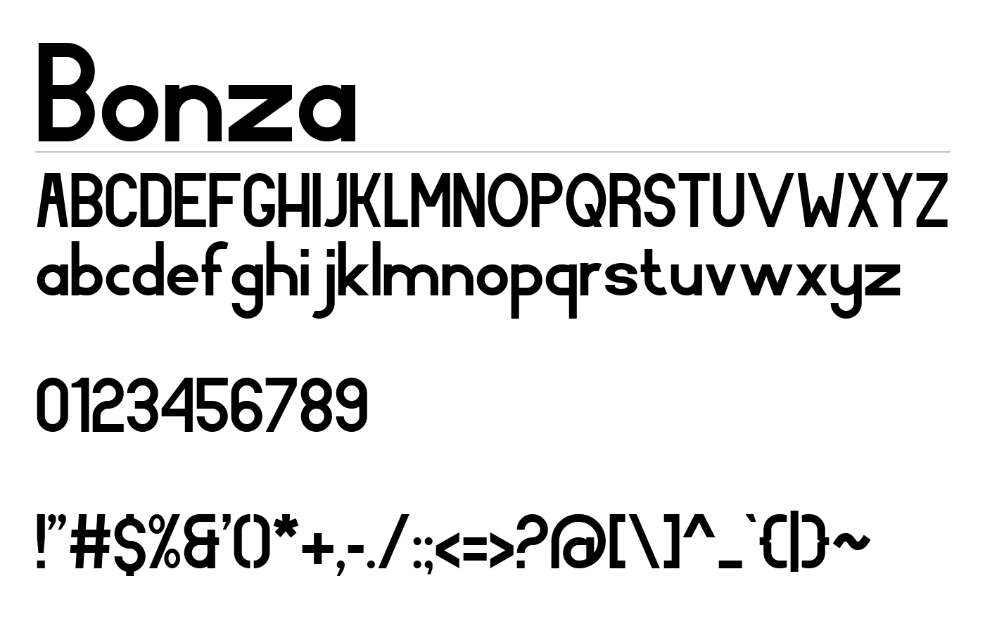 Bonza Font preview