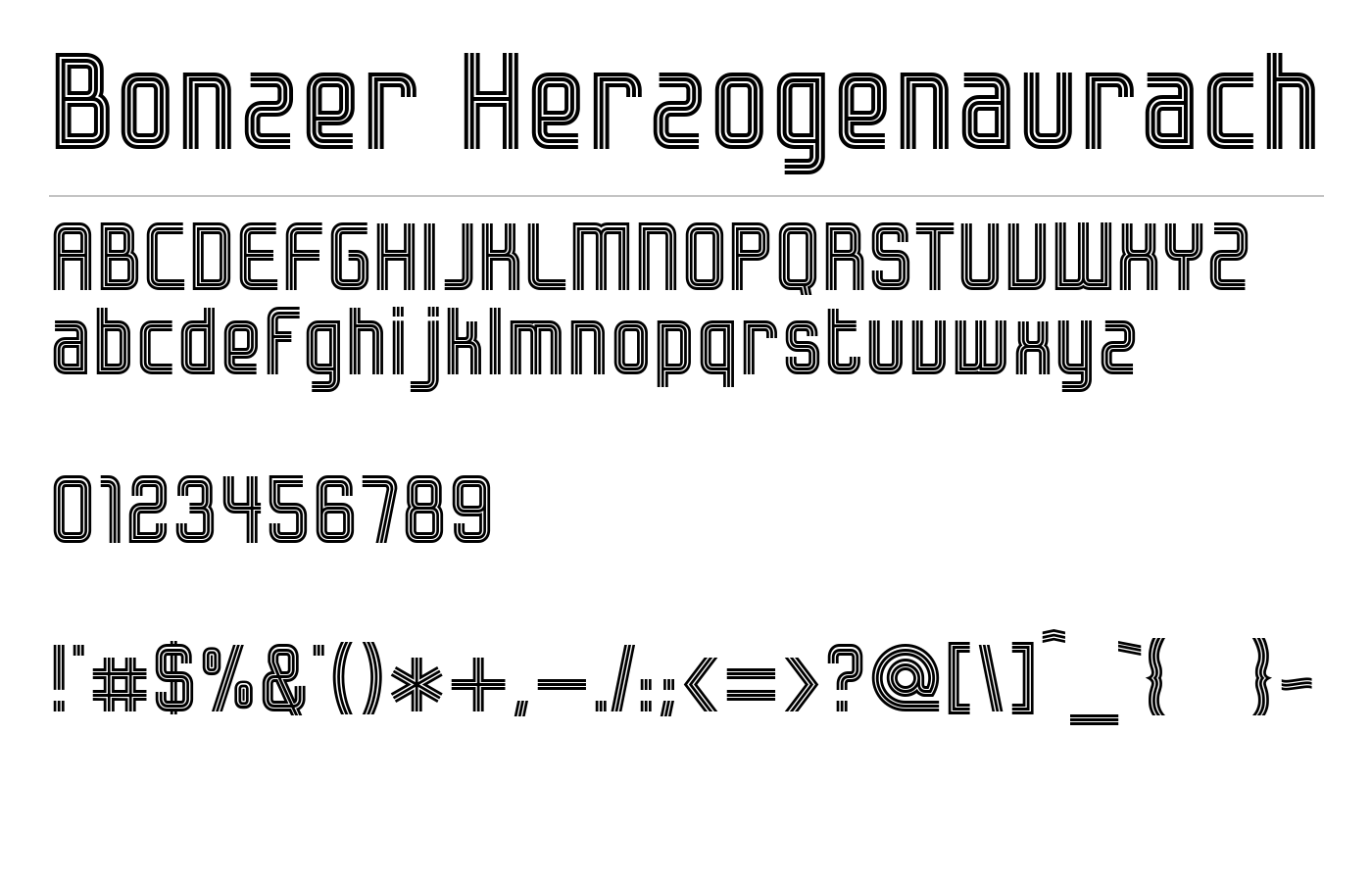 Bonzer Herzogenaurach Font preview