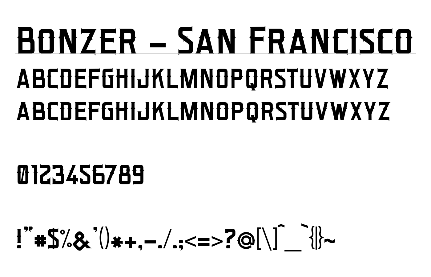 Bonzer - San Francisco Font preview
