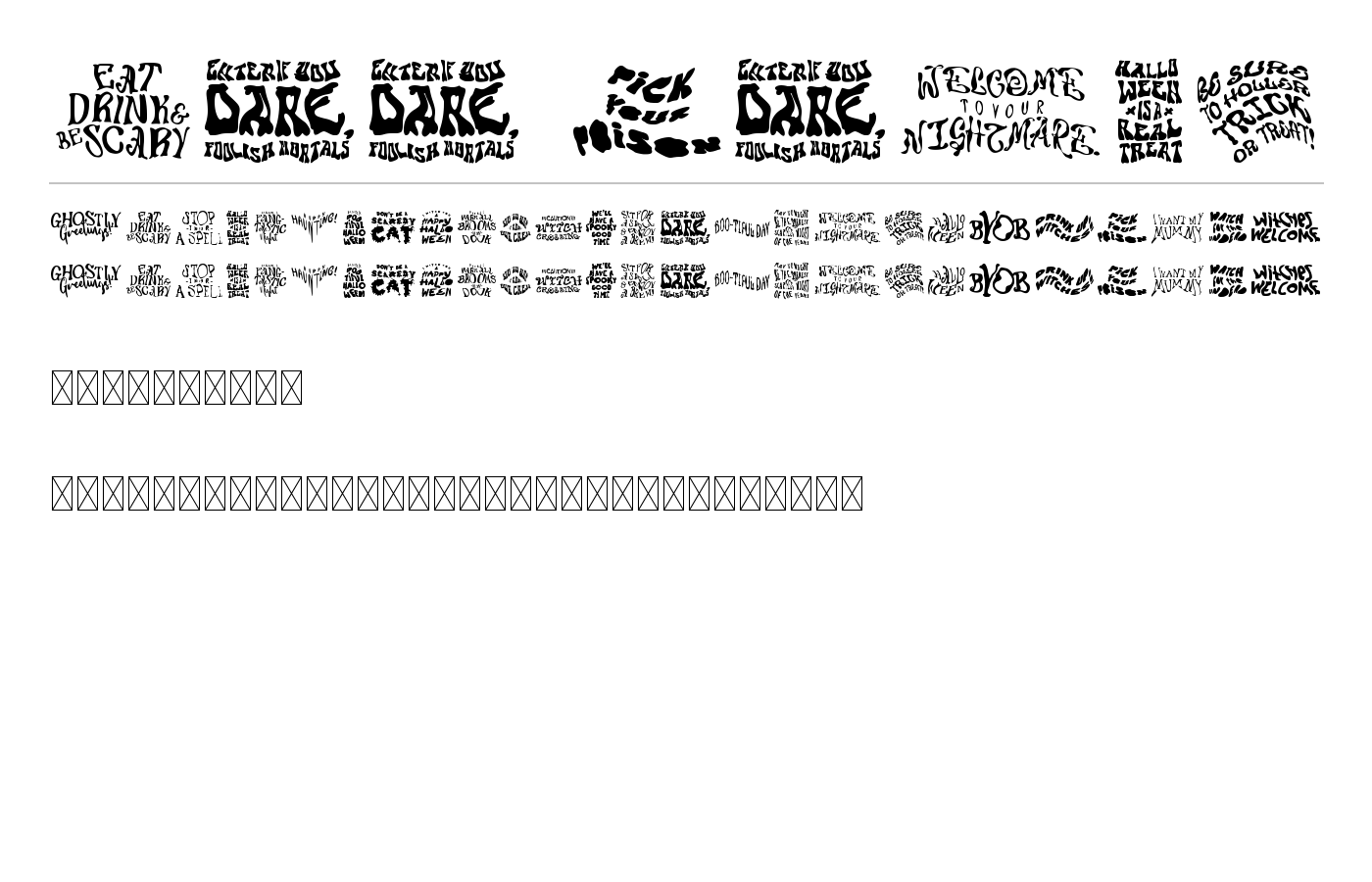 Boo Words Font preview