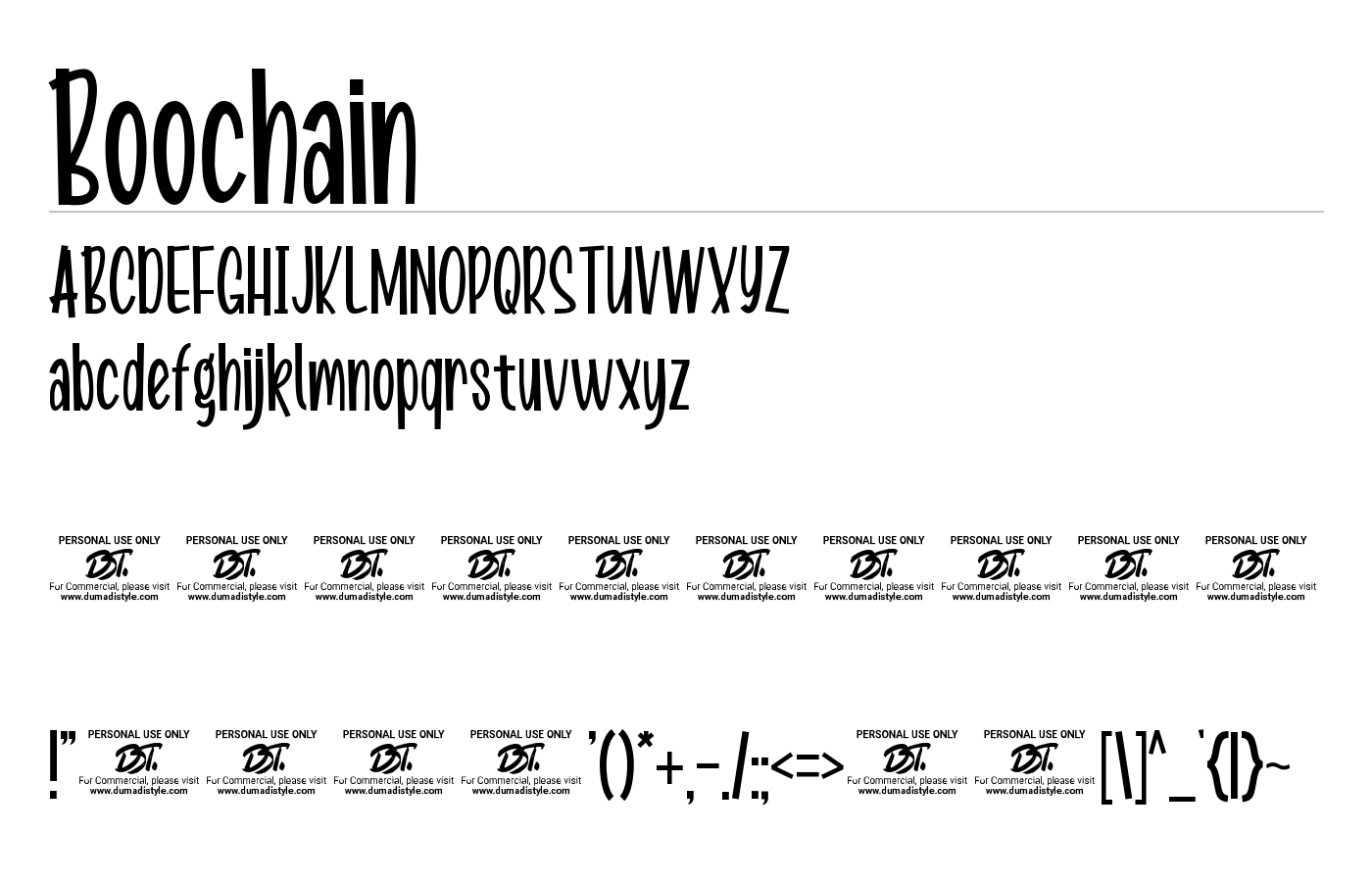 Boochain Font preview