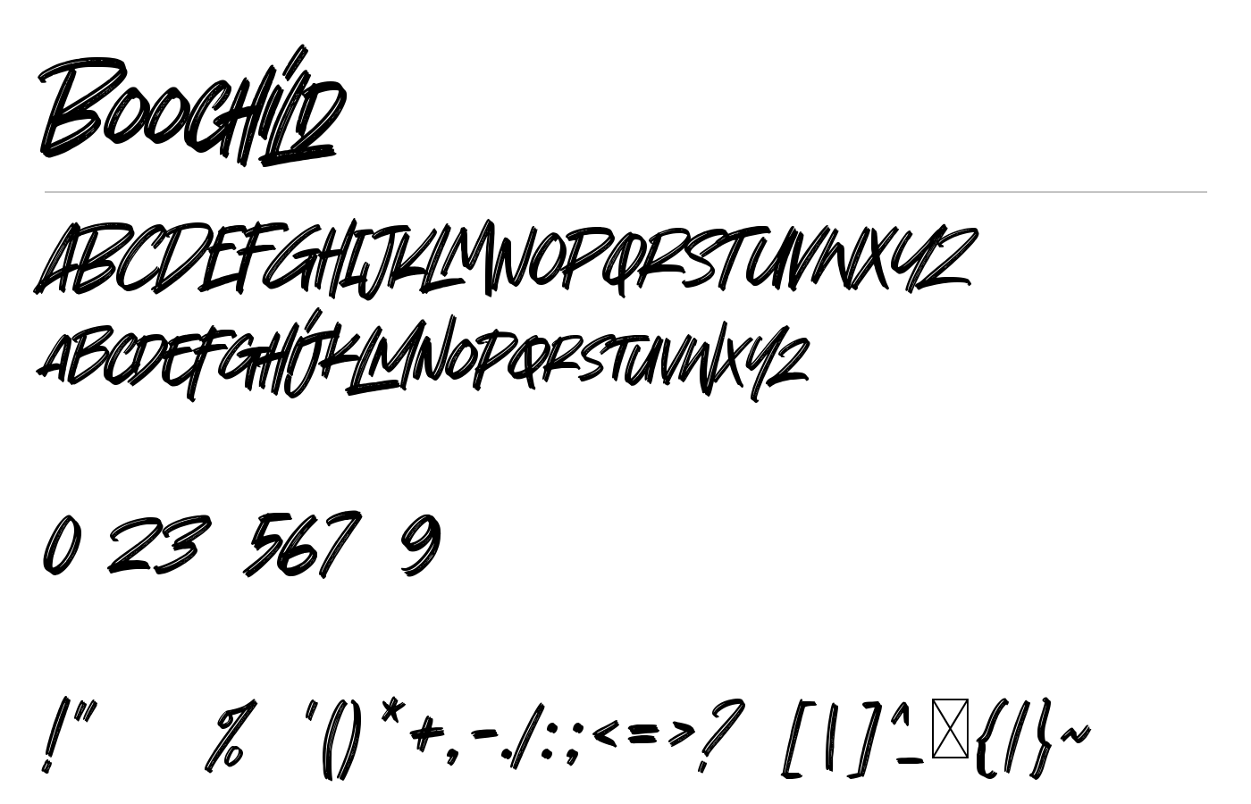 Boochild Font preview