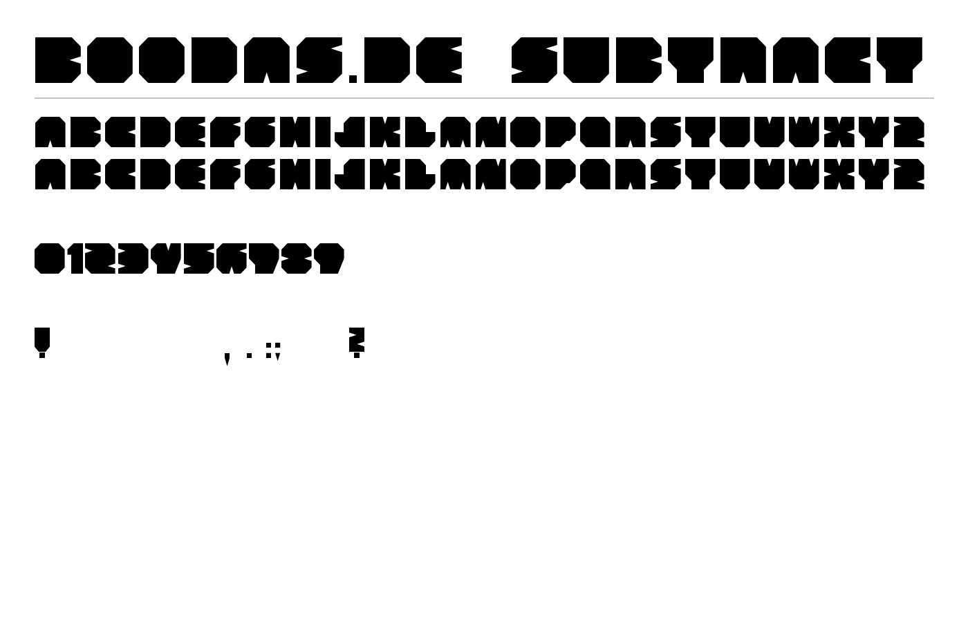 BOODAS.DE | Subtract Font preview