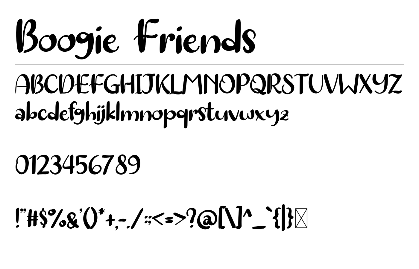 Boogie Friends Font preview