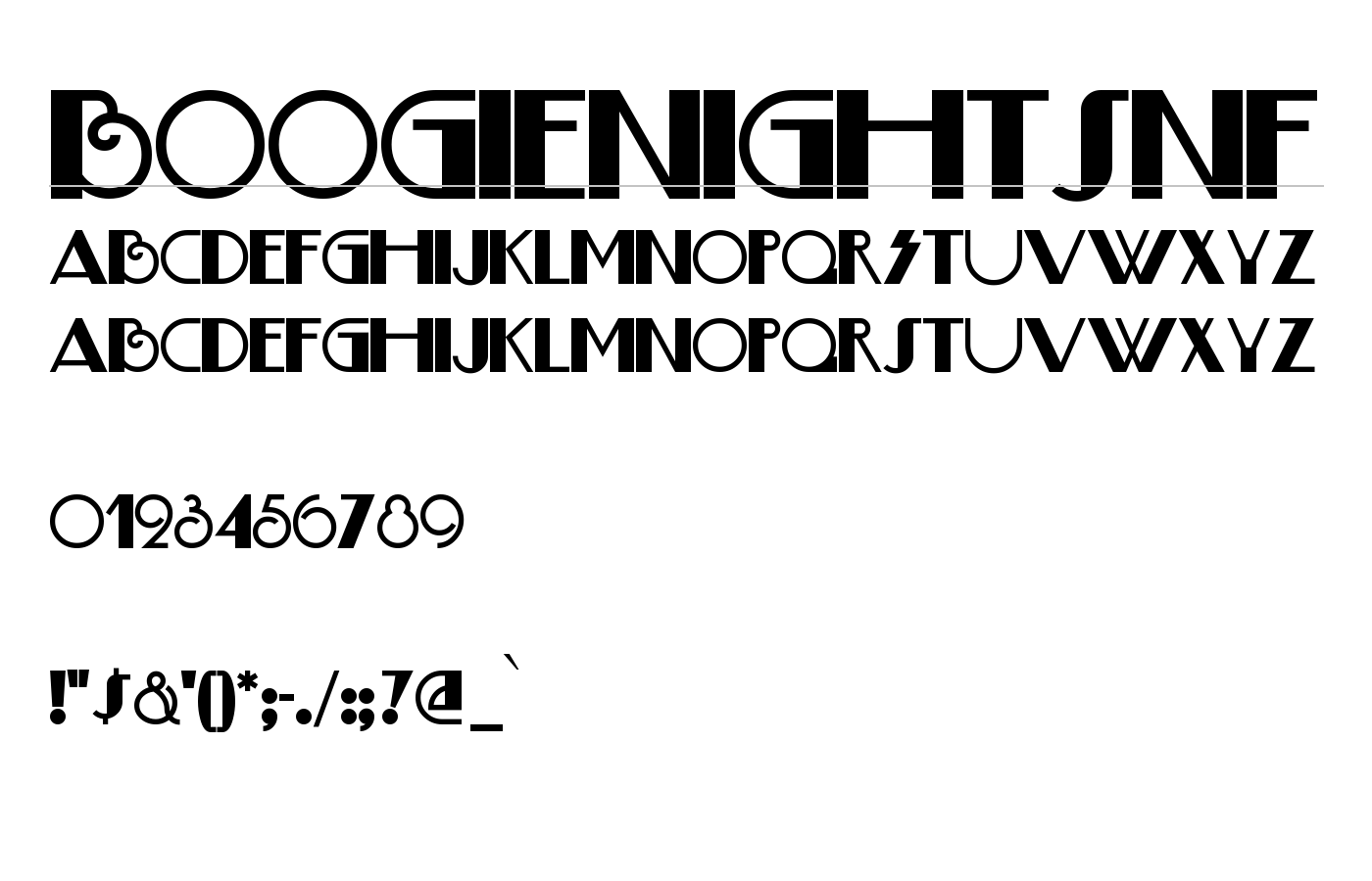 BoogieNightsNF Font preview