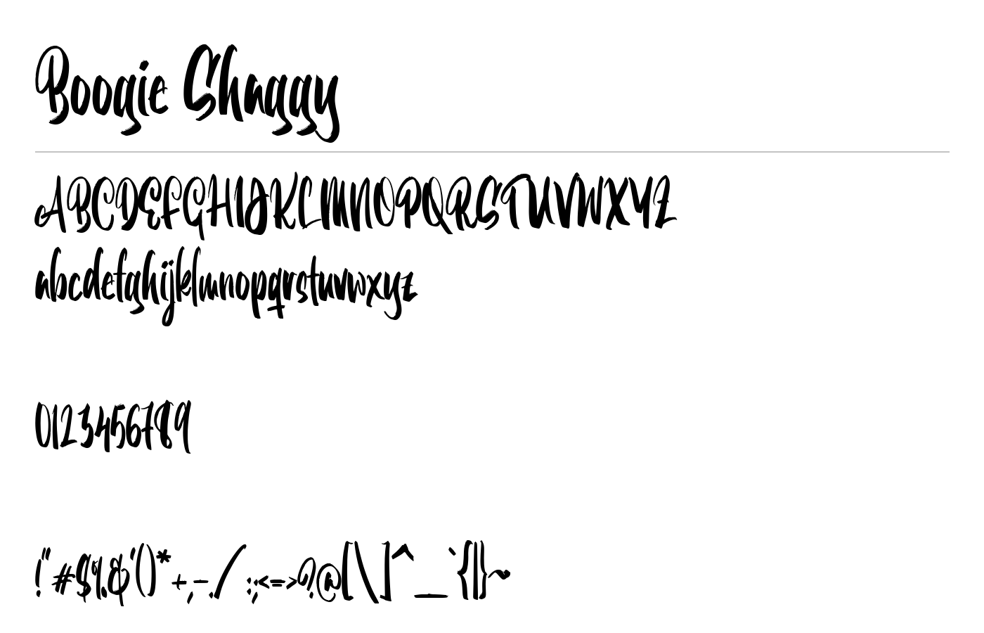 Boogie Shaggy Font preview