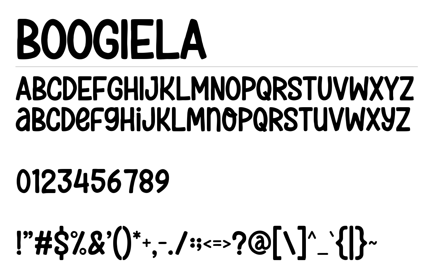 BOOGIELA Font preview