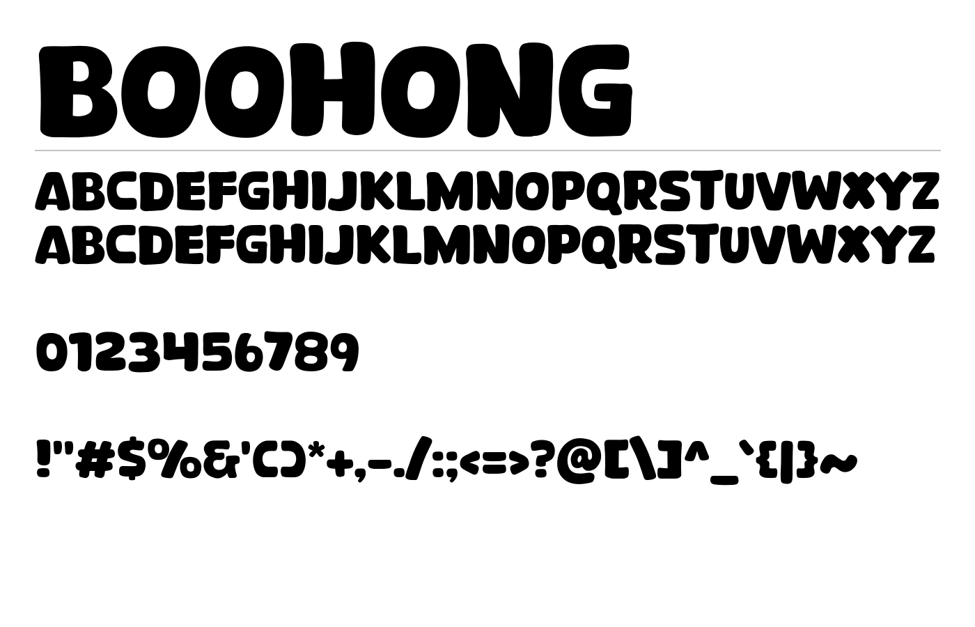 Boohong Font preview